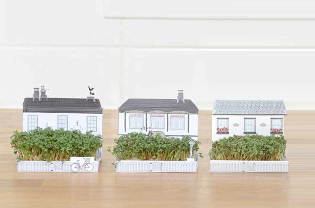 火柴盒花园－乡村小屋组合 - 卡片/明信片 - 纸 绿色