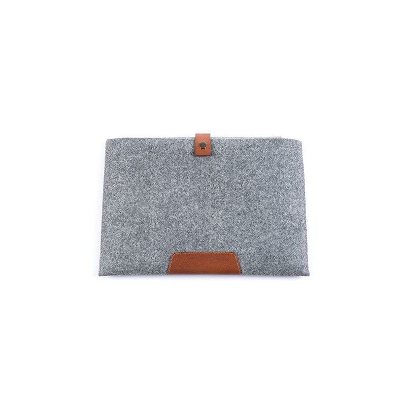 索然 蘋果2016 New Macbook Pro 13 15吋筆電保護袋Air 11 13內膽包New Macbook 12吋保護套iPad Pro 12.9吋含帶鍵盤內膽包 手拿包 羊毛氈保護套 - 平板/电脑保护壳 - 羊毛 灰色
