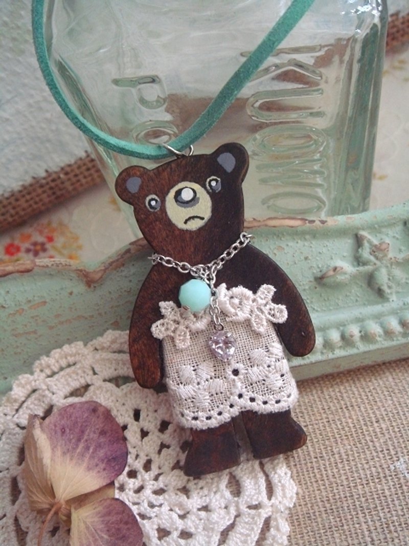 Garohands 爱打扮的可爱憨憨熊小姐手感中长链  A180  森林系 礼物 - 项链 - 其他材质 多色