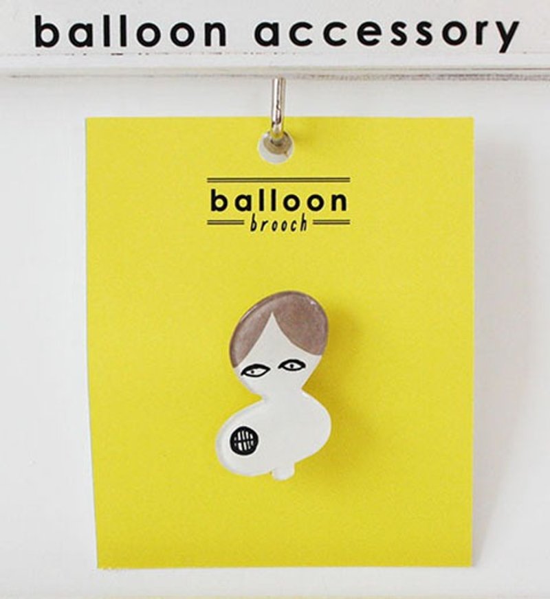 脸系列 胸针 别针 2 - 胸针 - 压克力 白色