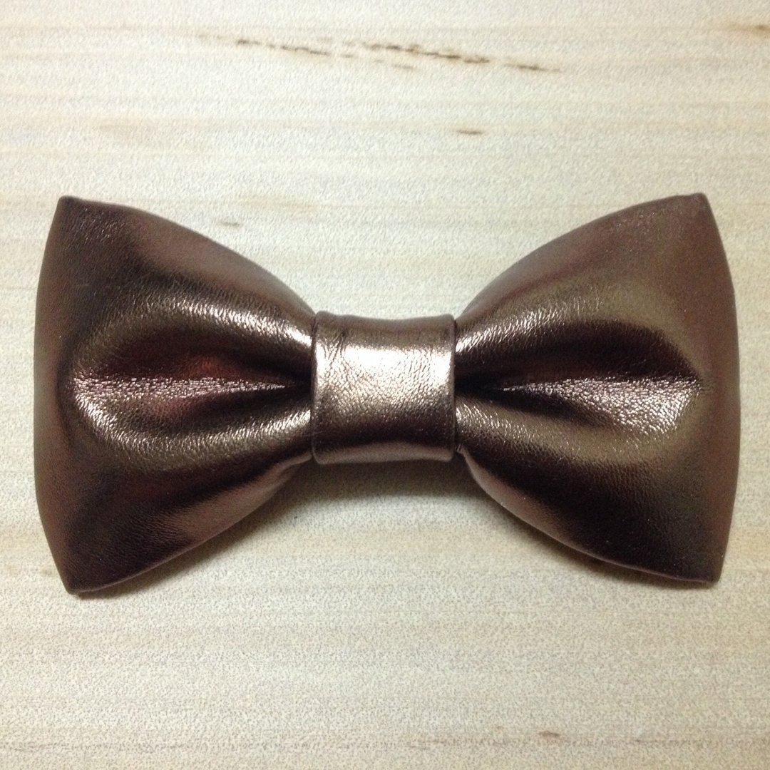 独立设计 仿皮革系列 领结 Bow Tie 编号025 - 领带/领带夹 - 其他材质 咖啡色