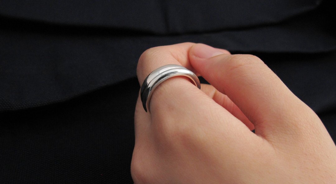 手工造型戒 B-Ring 925 纯银戒指 男生戒指 - 戒指 - 其他金属 银色