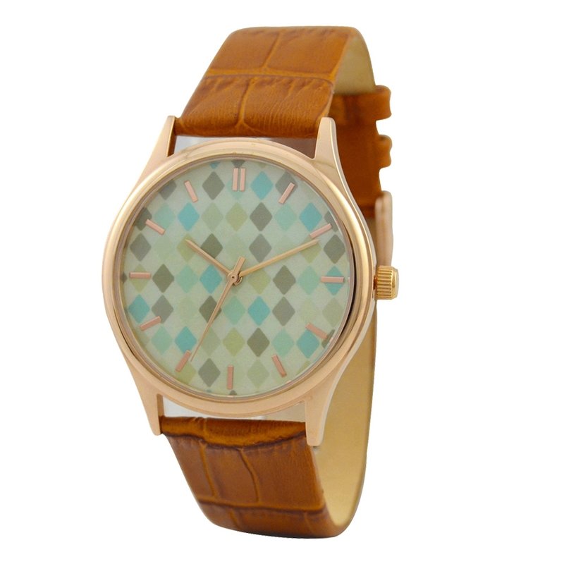 菱形图案手表 - 女表 - 其他金属 多色