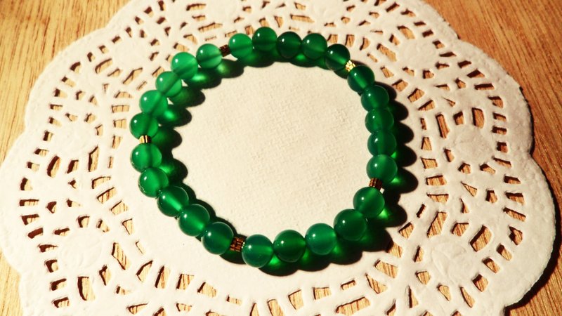 美好时代绿玛瑙黄铜手链 - 手链/手环 - 宝石 绿色