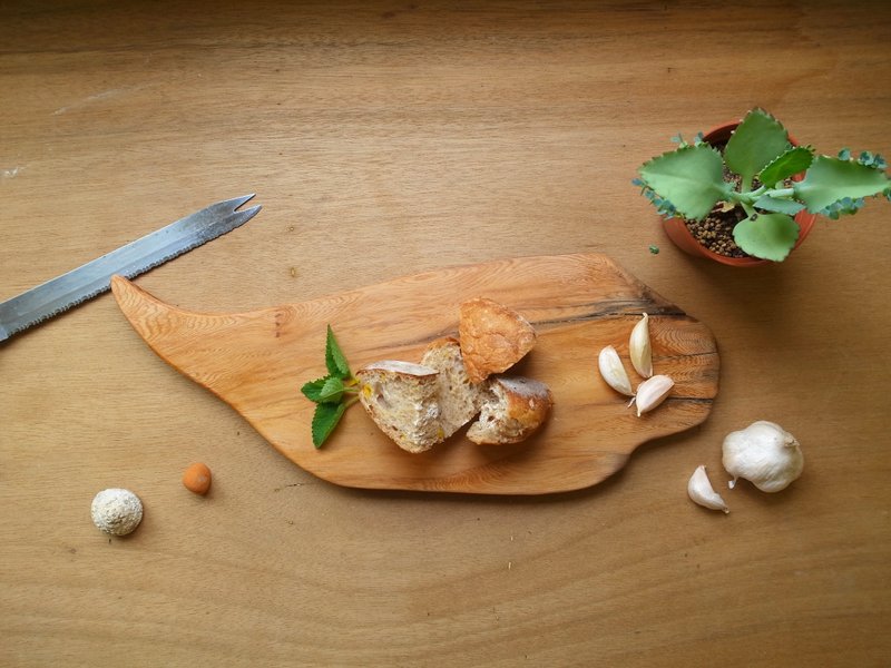 边系列·造型餐板 No2【手工木制品/木餐具/木餐板/桧木】 - 浅碟/小碟子 - 木头 咖啡色