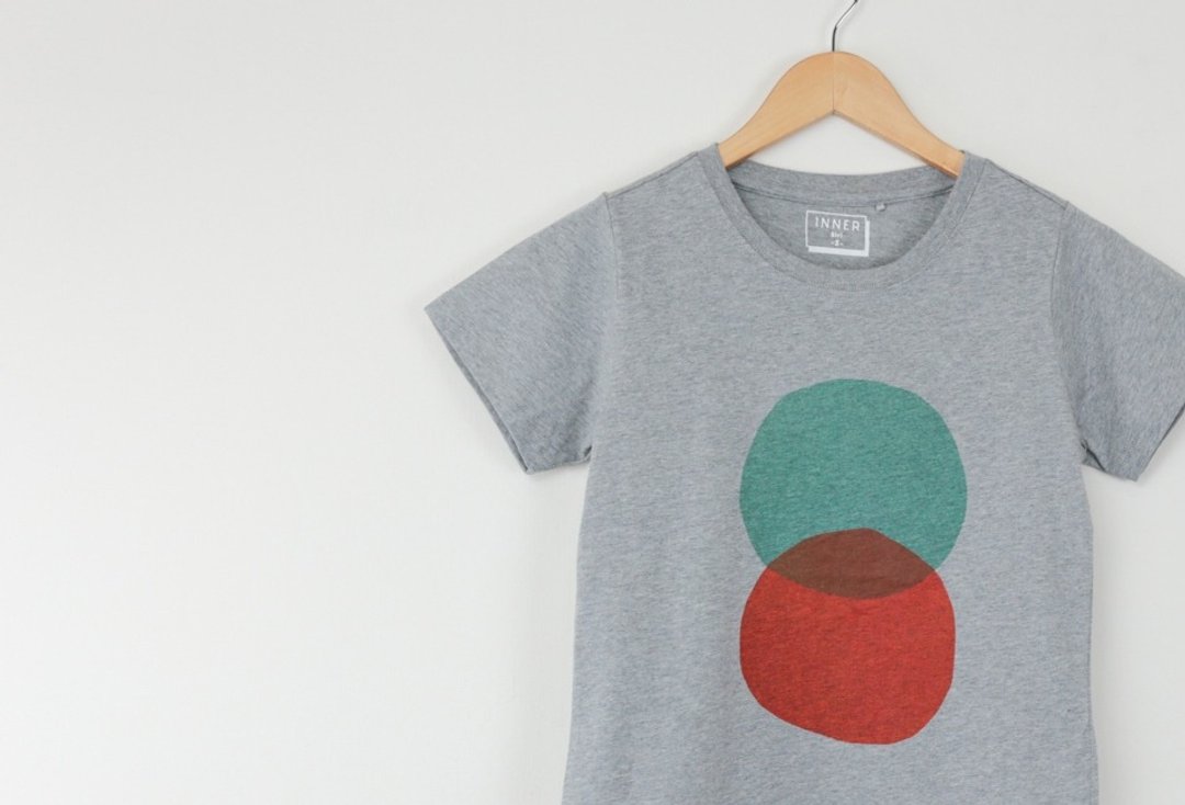 INNER | 圆圆交集  T-Shirt –  麻灰色(女版) 只剩L号 - 女装 T 恤 - 其他材质 灰色