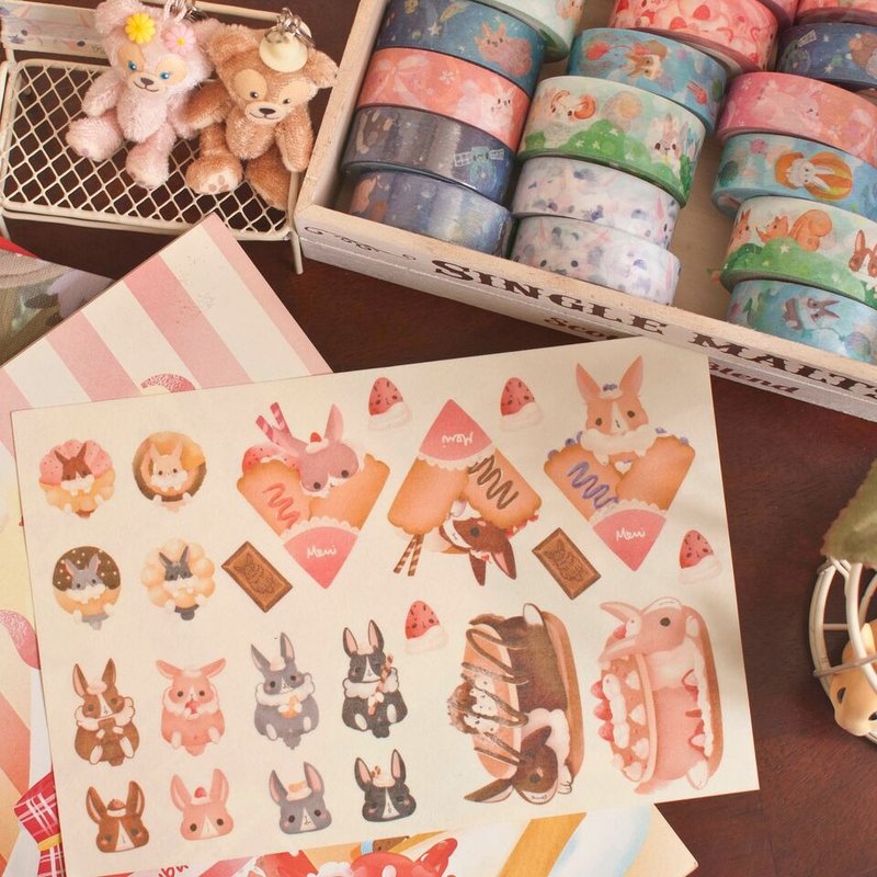 和纸贴纸*甜点兔兔 - 贴纸 - 纸 
