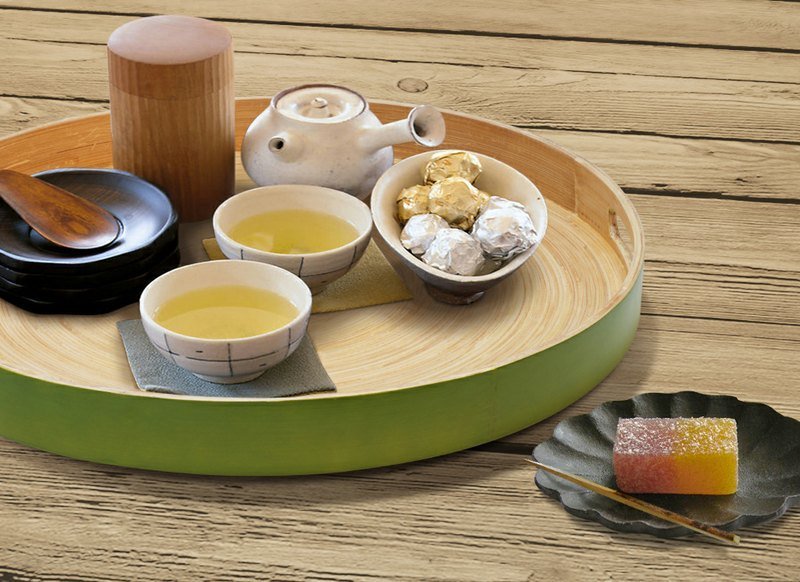 仕女竹托盘(小/绿色)单件 - 植栽/盆栽 - 竹 绿色