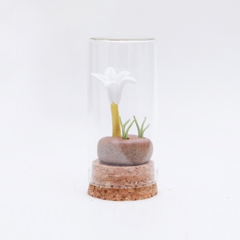 原创趣味纯手工可爱摆件玻璃瓶里的陶瓷植物花朵景德镇制 - 摆饰 - 其他材质 