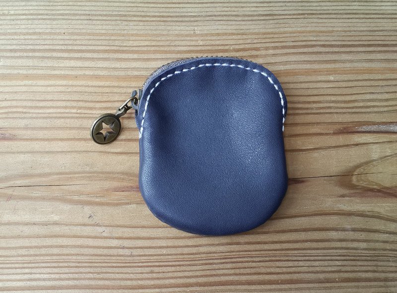 029 深灰蓝小零钱包-可打英文名字钢印 - 零钱包 - 其他材质 蓝色