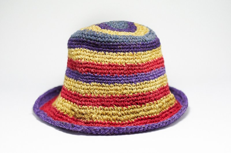 手工织棉麻帽/编织帽/渔夫帽 - 热带色调 - 帽子 - 其他材质 