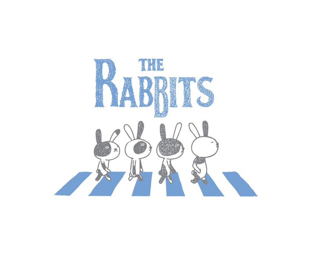 | the Rabbits(海军蓝) | - 女装 T 恤 - 棉 白色