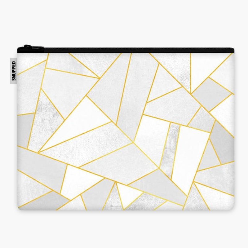 SpaceSuit 文件手拿包 - White Stone/Gold Lines - 手拿包 - 防水材质 白色