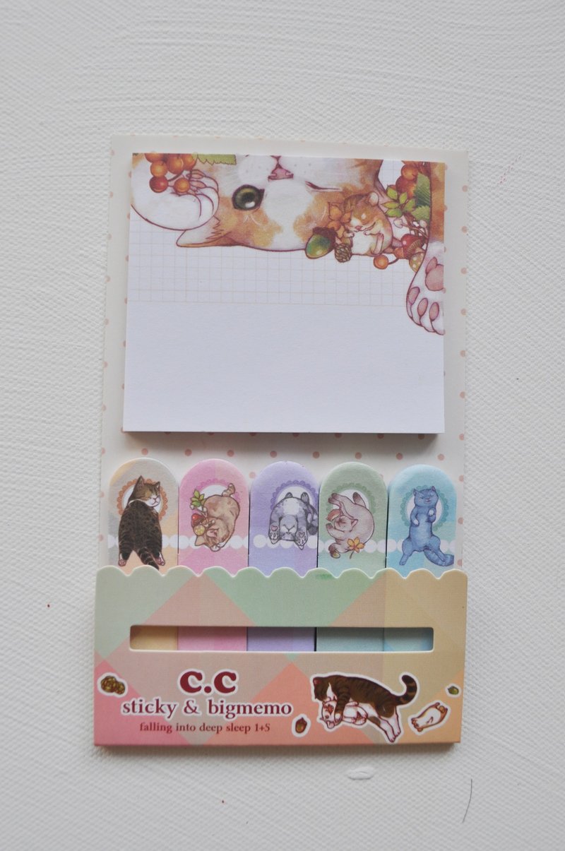 出7蛋CC款猫咪5+1便利贴 - 贴纸 - 其他材质 多色