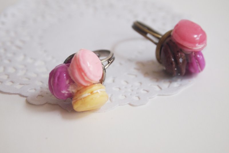 可爱马卡龙介指 - 戒指 - 粘土 多色