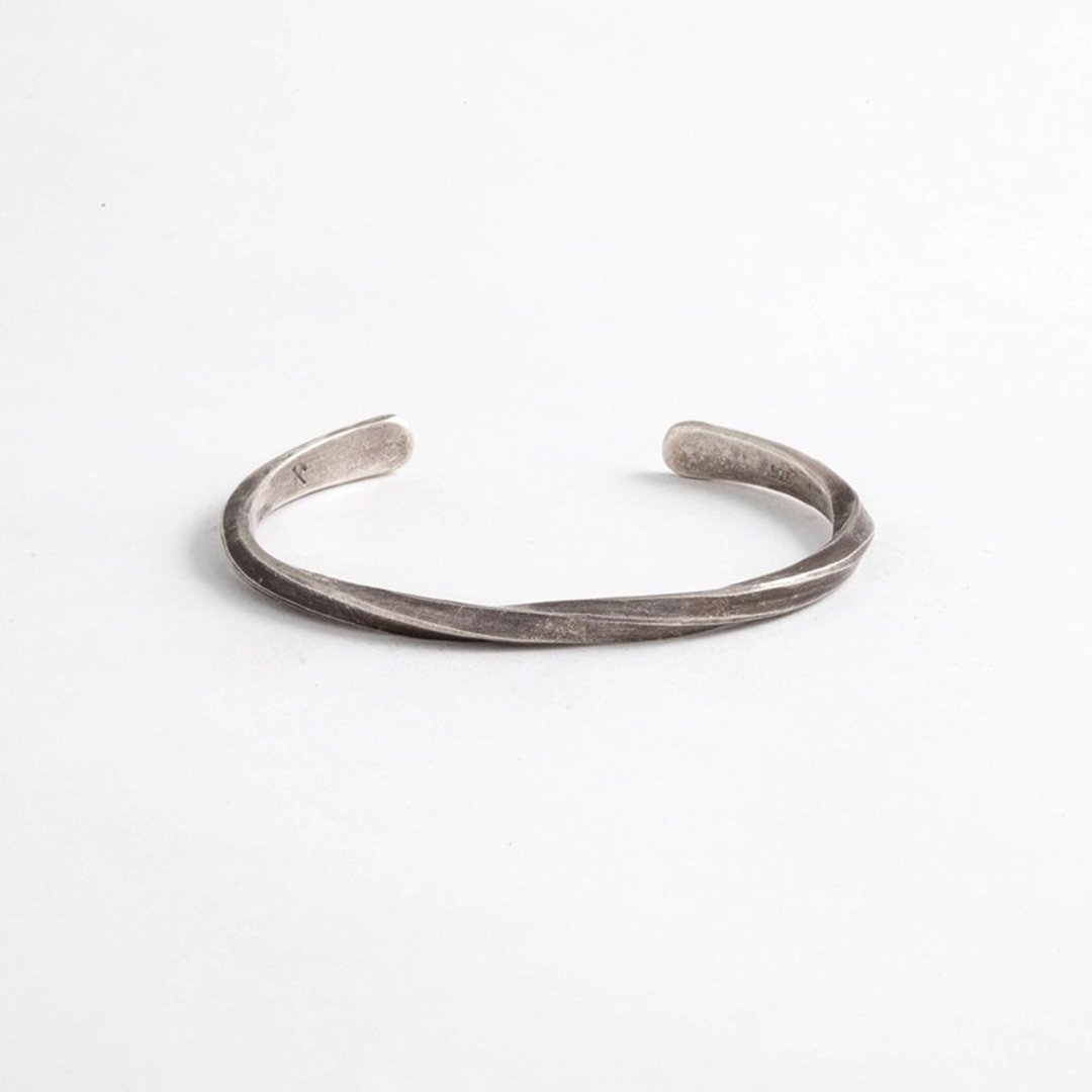 美国匹兹堡职人品牌 Studebaker Metal - 手工锻造(古拙)纯银手环 - 手链/手环 - 纯银 银色