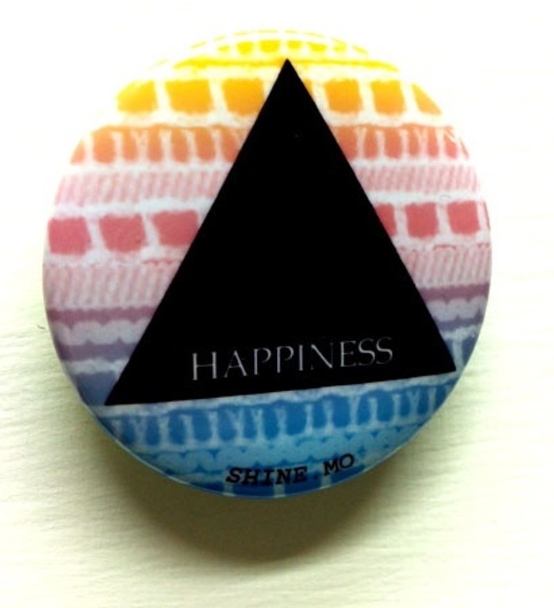 Shine.Mo三角系列胸章-Happiness幸福款 - 胸针 - 其他金属 多色