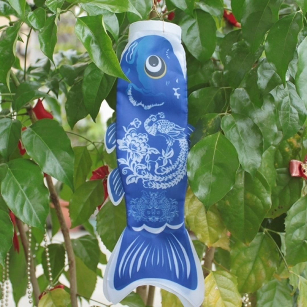 吉祥鱼旗30CM (蓝) - 摆饰 - 其他材质 蓝色