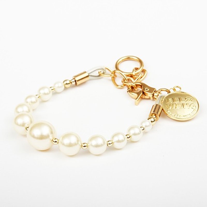 Ella Wang Design 大小层次珍珠项圈-牙白色 宠物项圈 时尚 手工 Size:XS~M+ - 项圈/牵绳 - 塑料 白色