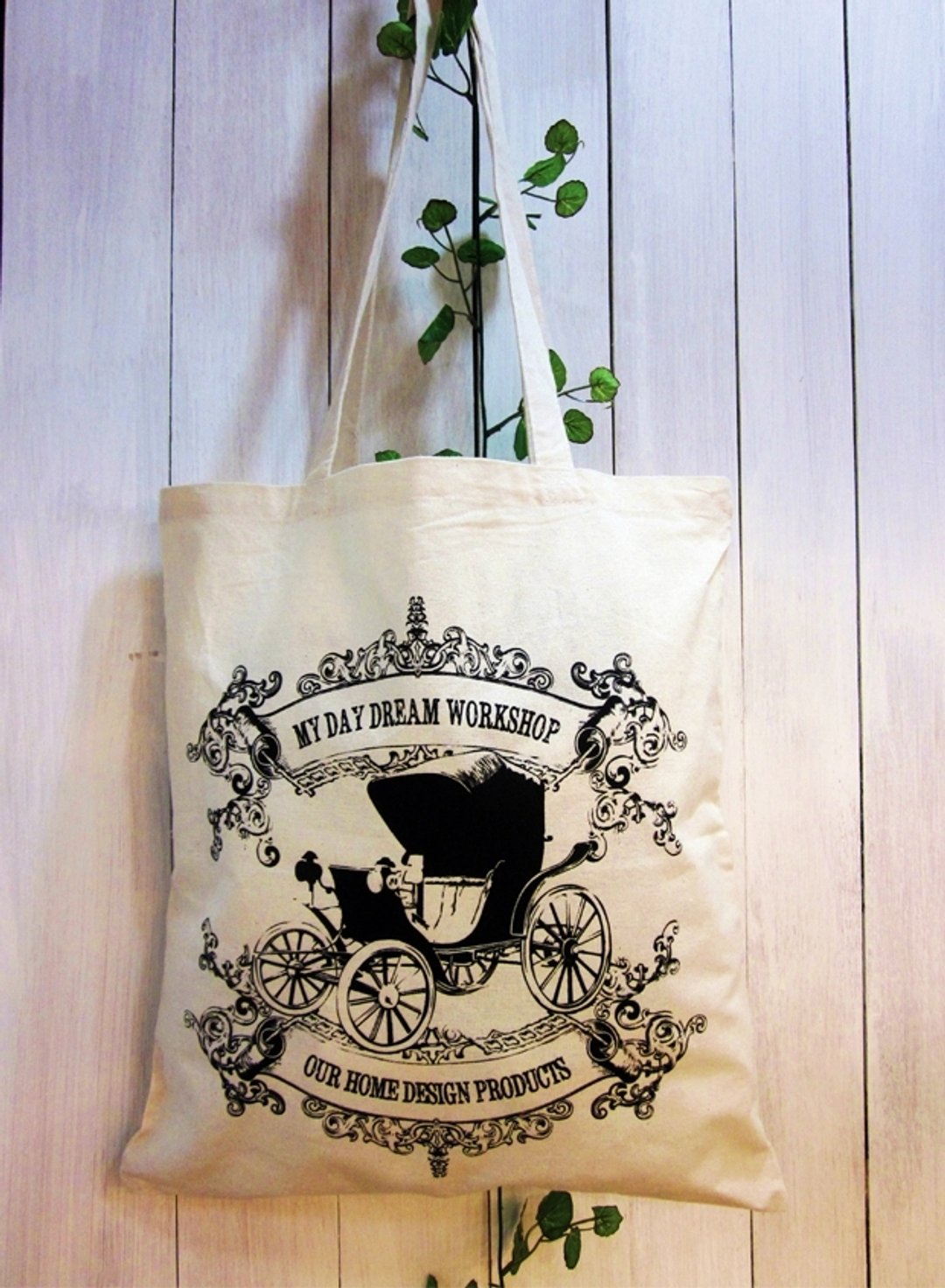 My Daydream Workshop复古tote bag水洗帆布单肩手提环保袋 - 侧背包/斜挎包 - 其他材质 多色