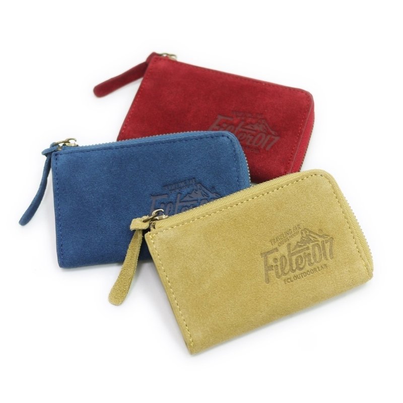Filter017 麂皮零钱钥匙包 - Outdoor Logo Suede Coin Case  - 零钱包 - 真皮 