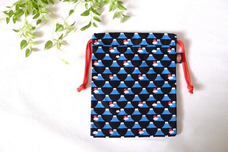 | •R• | 日本经典富士山 | 束口万用袋/收纳袋 | 第2代 | 大 - 化妆包/杂物包 - 棉．麻 