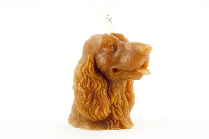 咖啡色可卡犬造型蜡烛 Cocker Dog Candle - 蜡烛/烛台 - 蜡 咖啡色