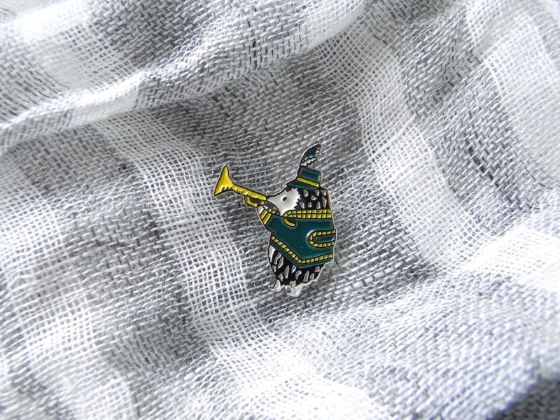 刺猬 胸章 胸针 别针 绿 / 银【JH9】 - 胸针 - 其他金属 绿色