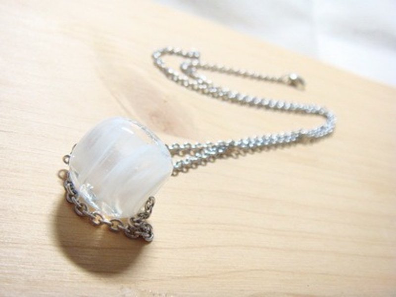 柚子林手工琉璃 - 四季 - 冬之晶 - 项链 - 项链 - 玻璃 白色