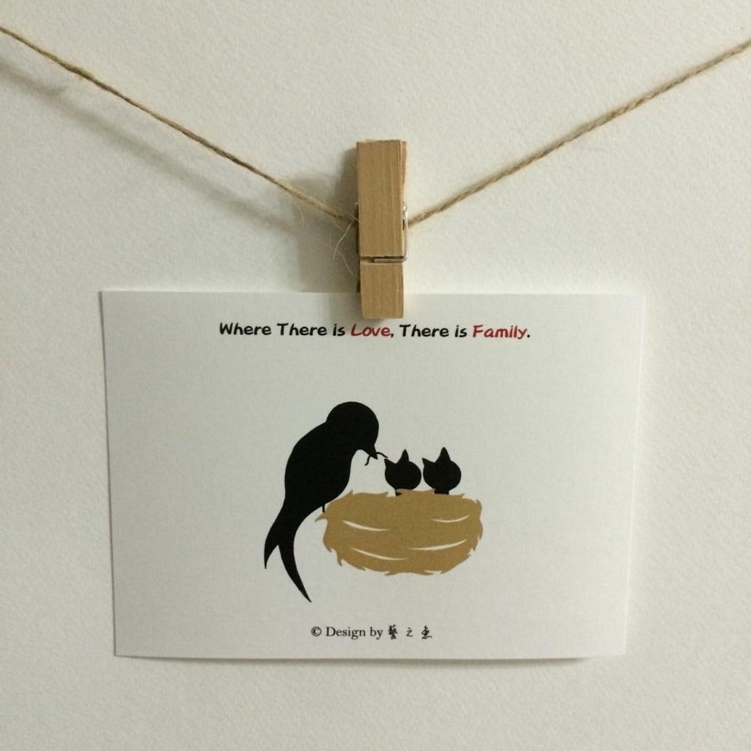 《艺之鱼》Where There is Love, There is Family 卡片 明信片 --C0017 - 卡片/明信片 - 纸 白色