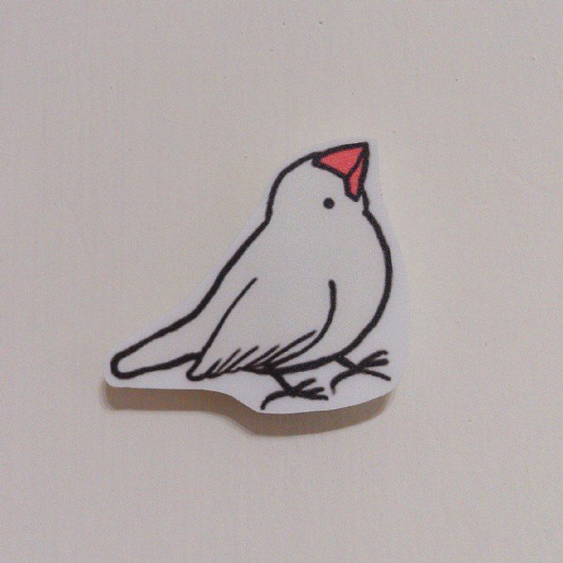 白文鸟贴纸 - 贴纸 - 纸 白色