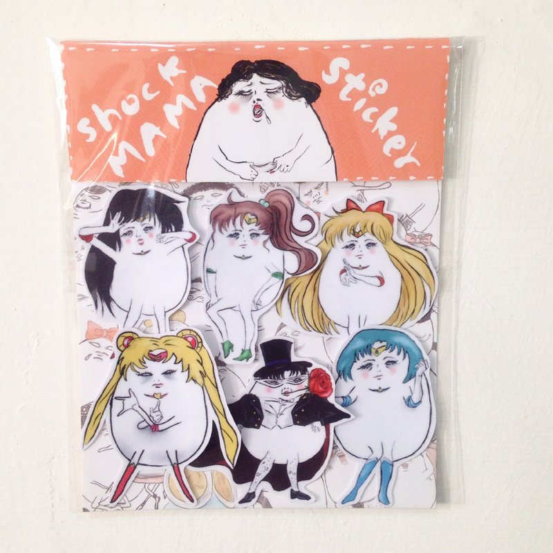 [stickes] 美少女蛋士防水贴纸组(6入) - 贴纸 - 纸 多色