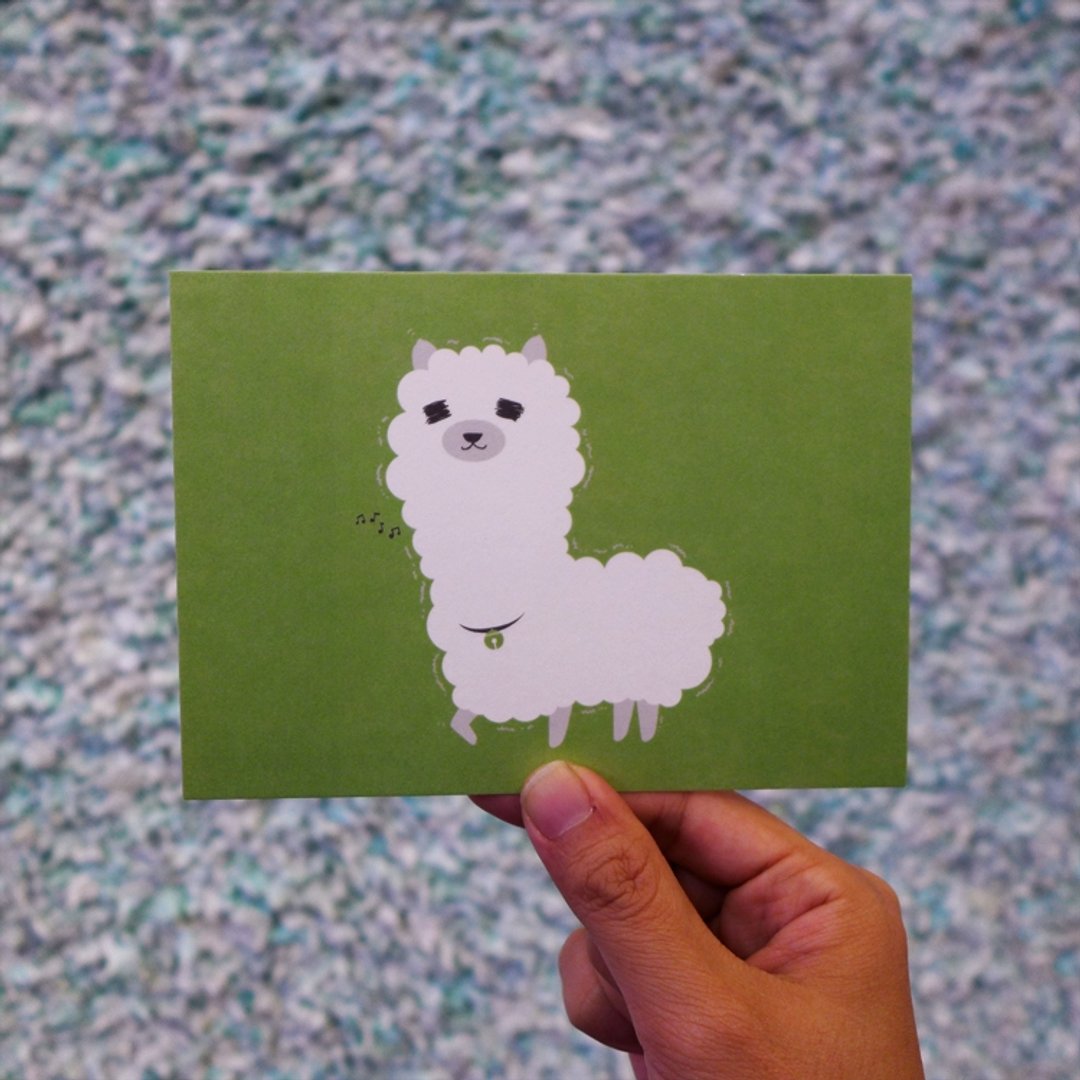 设计明信片｜Alpaca 草泥马 - 卡片/明信片 - 纸 绿色