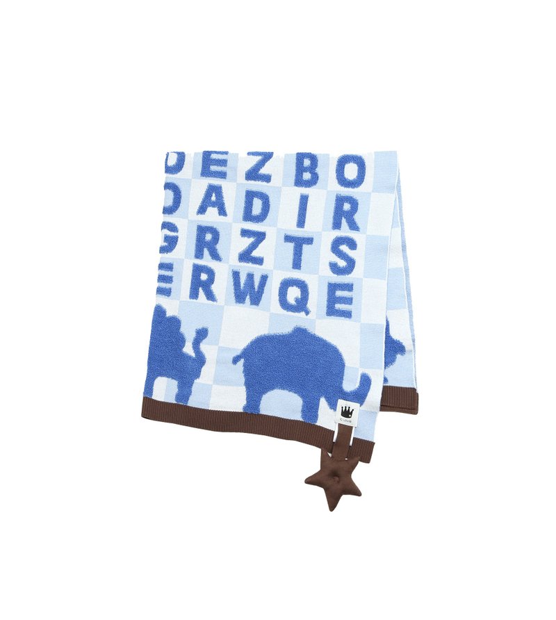 ABC动物饼干有机棉婴儿毯子 - 围嘴/口水巾 - 其他材质 蓝色