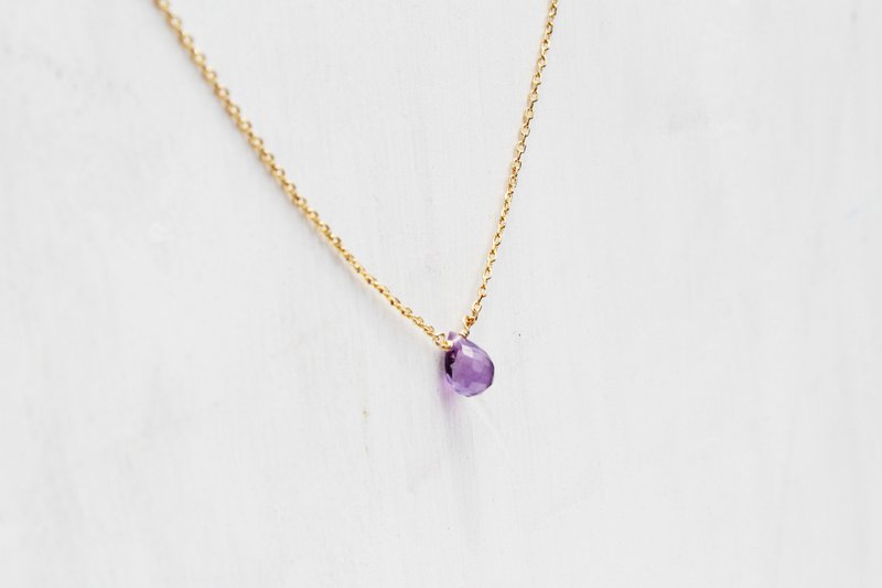 2月份诞生石-紫水晶 Amethyst アメジスト锁骨项链 - 项链 - 宝石 紫色
