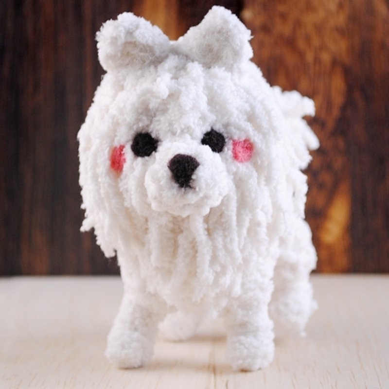 12cm 宠物分身【feiwa霏娃手作】 日本狐狸犬 宠物公仔(欢迎订做你的狗) Japanese Spitz - 项圈/牵绳 - 其他材质 白色
