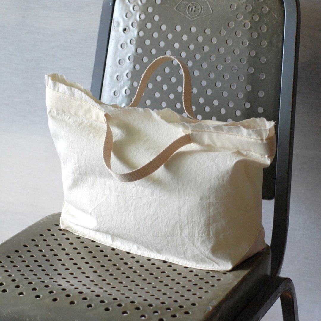 jainjain-无章06 素色托特包/手提 Tote - 侧背包/斜挎包 - 棉 白色