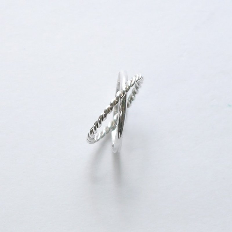 细致纯银双圈戒指 - 戒指 - 其他金属 白色