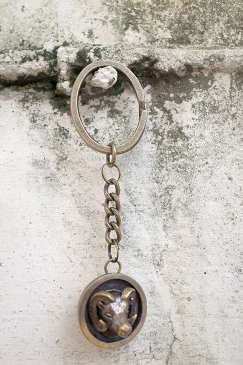 Human Free系列~染黑勇敢的戴尔羊方牌钥匙圈 - 吊饰 - 其他金属 