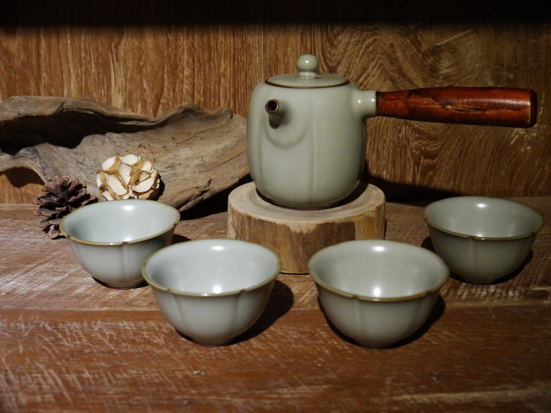 【台客蓝】金瓜茶具组 金瓜壶+金瓜杯4杯 - 茶具/茶杯 - 其他材质 多色