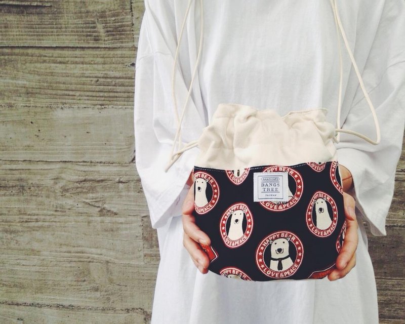 ::浏海树:: 侧背水桶包＿小熊标志 (现货供应中) - 侧背包/斜挎包 - 其他材质 蓝色