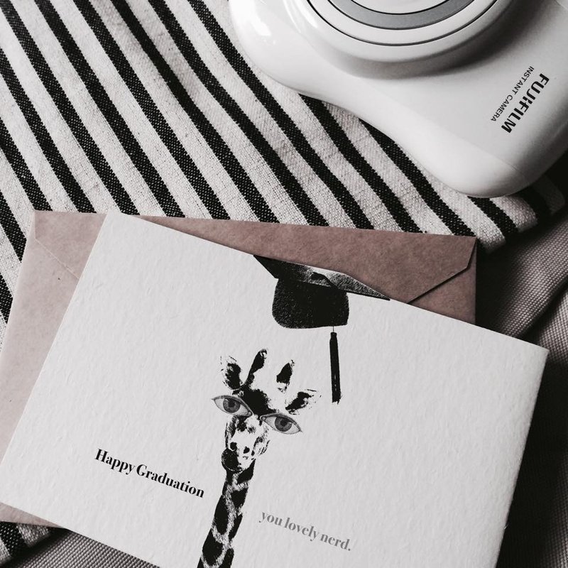 致可爱的书呆子//毕业季系列 - 卡片/明信片 - 纸 黑色