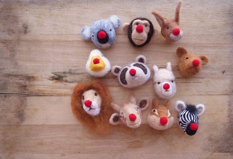 twnnoky的红鼻狩猎头 - 胸针 - 羊毛 