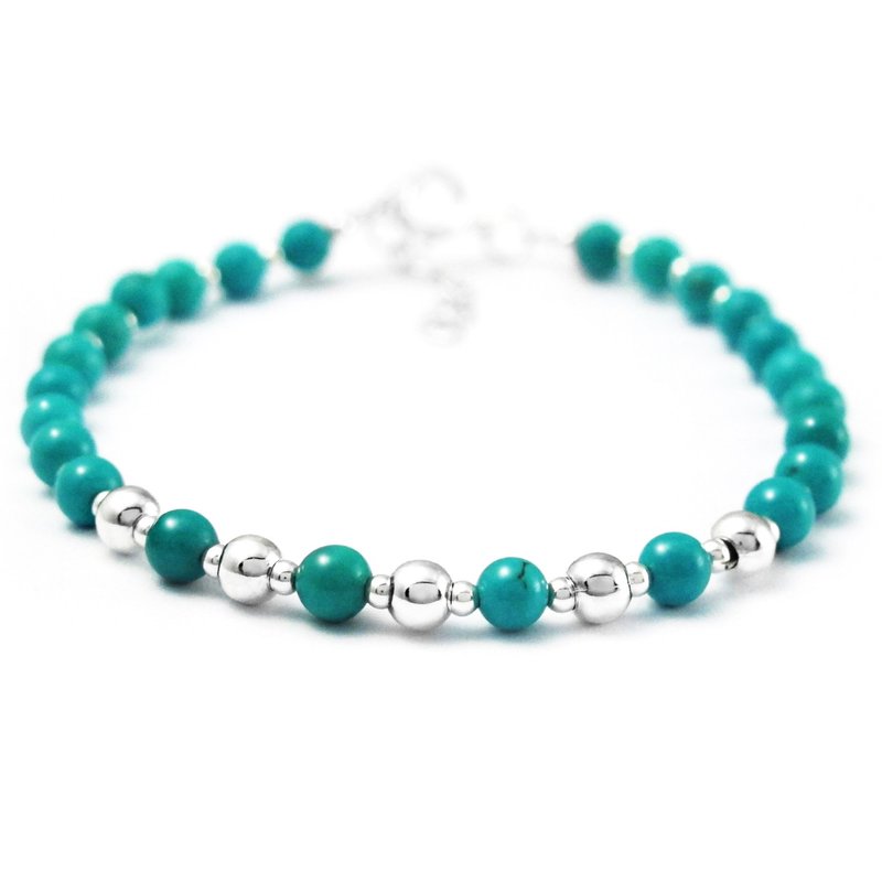 串珠手链 黑玛瑙/红玉髓-橘色 缤纷宝石 串珠手环-64DESIGN银饰 - 手链/手环 - 其他金属 蓝色