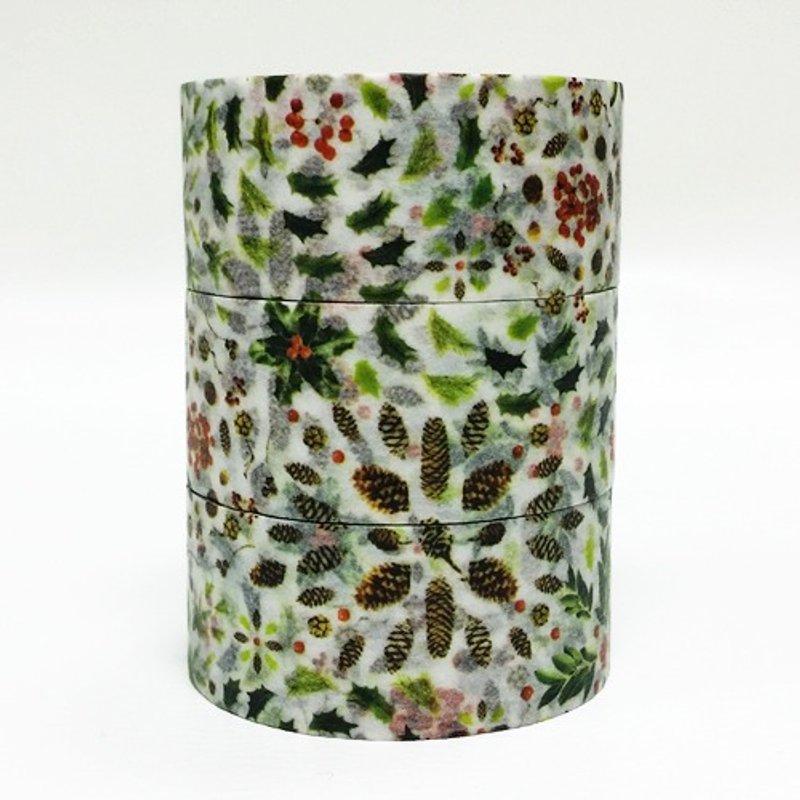 mt 和纸胶带 2015 Christmas【圣诞植物(MTCMAS55)】3卷对花组 - 纸胶带 - 纸 多色