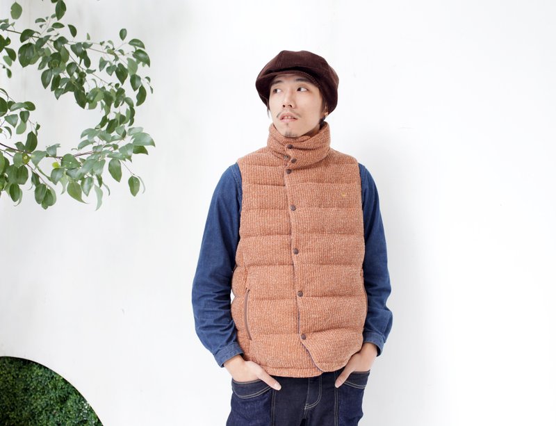 -橘色 L现货- GOHEMP 经典香布蕾针织羽绒背心 - 男装背心 - 其他材质 