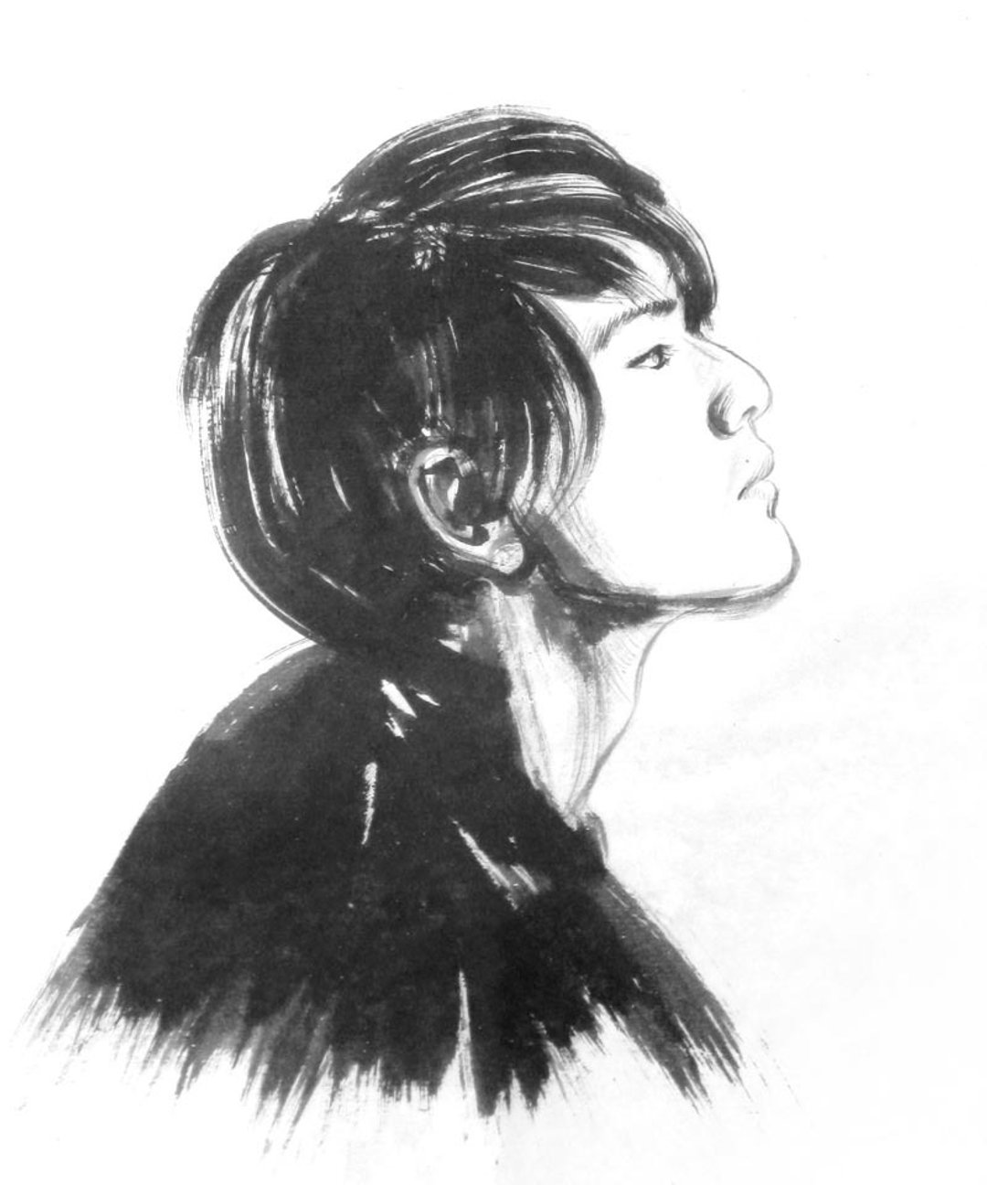 订製手绘水墨画像-做自己之独立思考-50x60cm画心 - 订制画像 - 纸 白色