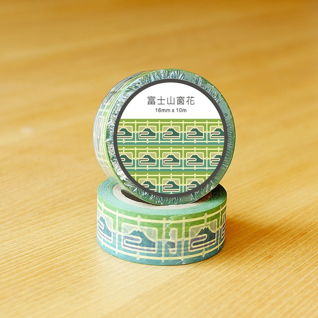 老屋颜纸胶带-富士山窗花 - 纸胶带 - 纸 绿色