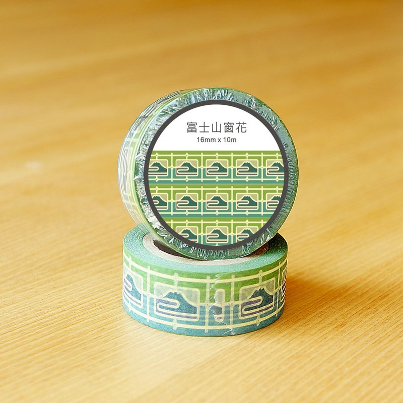 老屋颜纸胶带-富士山窗花 - 纸胶带 - 纸 绿色