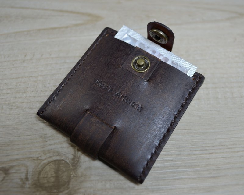 刷色植鞣革怀旧手缝保险套夹 - 其他 - 真皮 